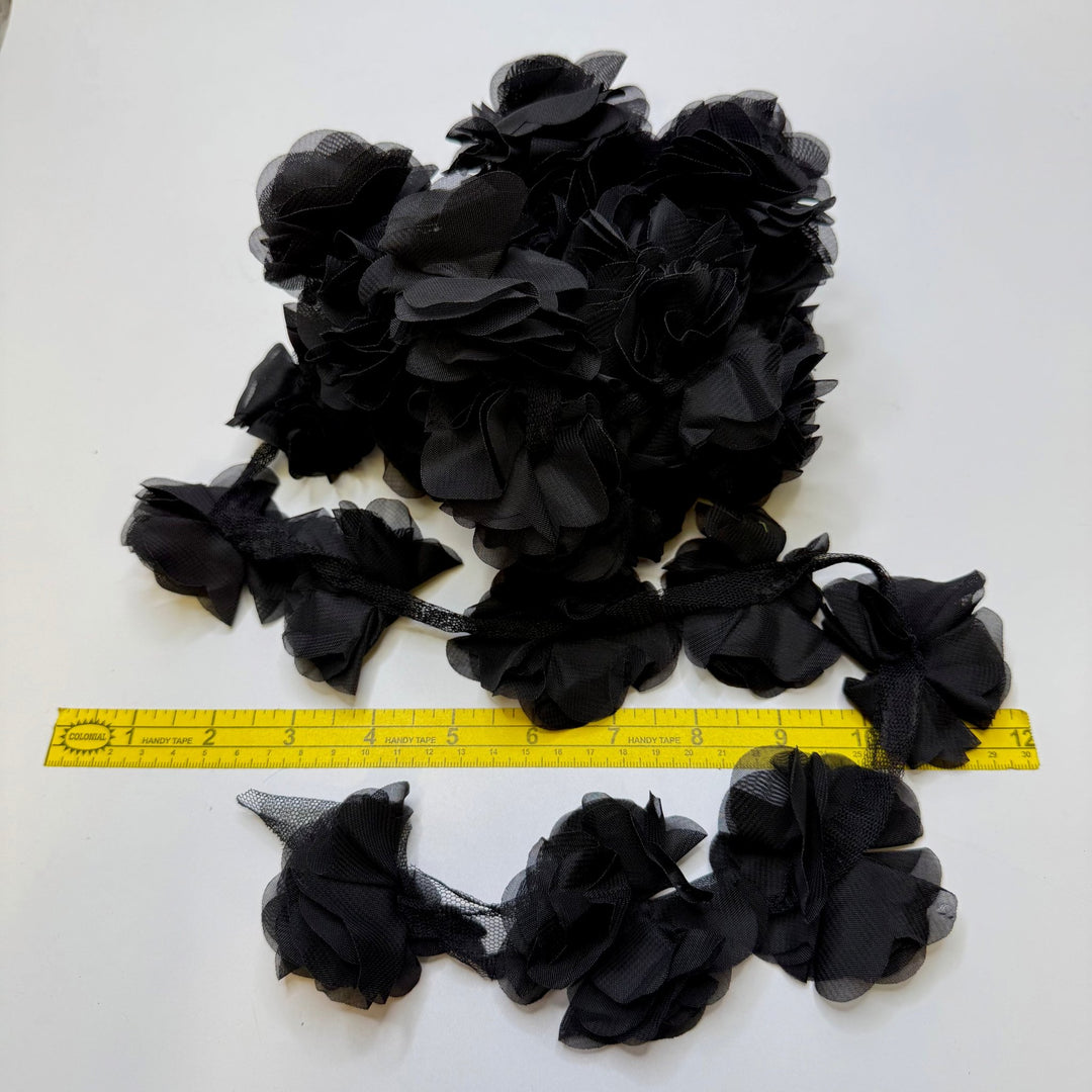 1 ½" (38mm) Lace Trim - Black - 5.5M Bundle - True Deadstock supplies Fabric by private - Sustainable Textile | FABCYCLE