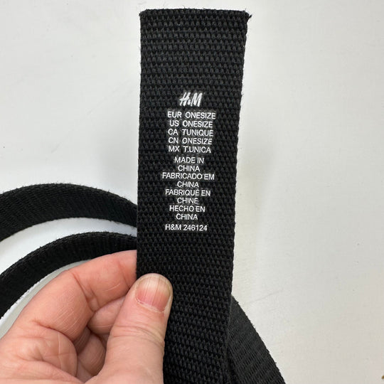 1 ½" (38mm) Metal End Casing Webbing Trim - Black - 1.14M Bundle - True Deadstock supplies Fabric by private - Sustainable Textile | FABCYCLE