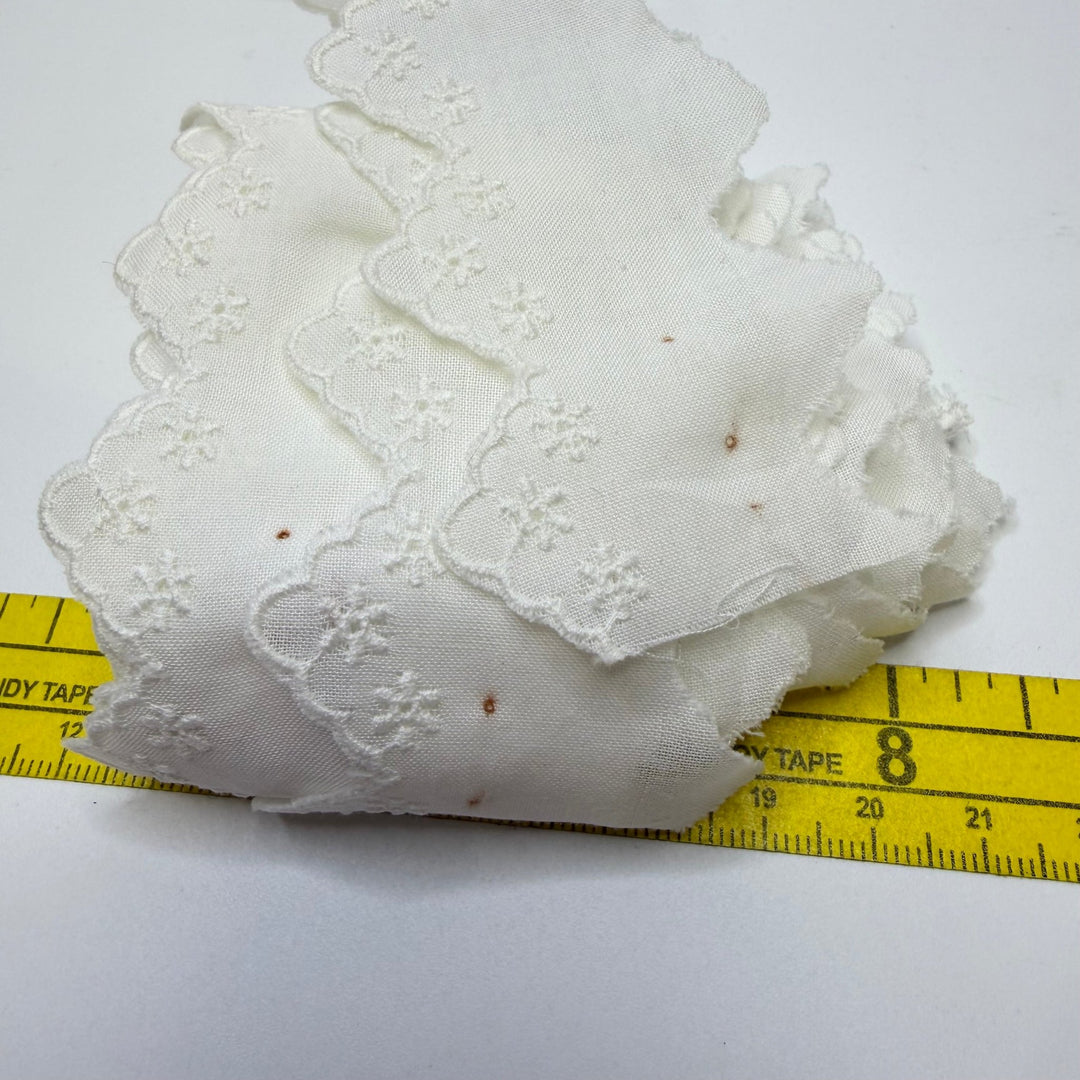 1 ½" (38mm) Scalloped Lace Trim - White - 4M Bundle - True Deadstock supplies Fabric by private - Sustainable Textile | FABCYCLE