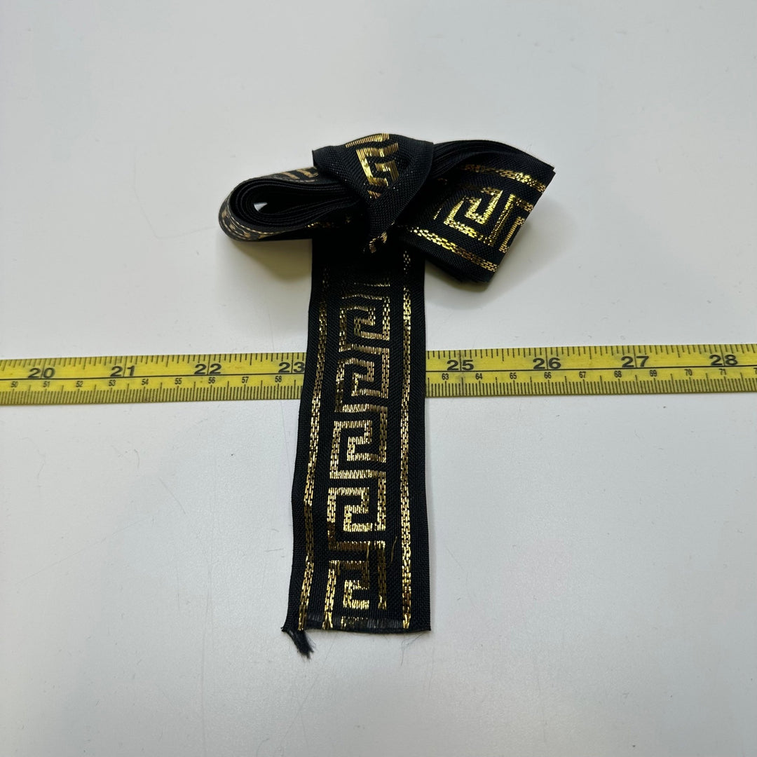 1 ½" (38mm) Tape Trim - Black/Gold - 2.8M Bundle - True Deadstock supplies Fabric by private - Sustainable Textile | FABCYCLE
