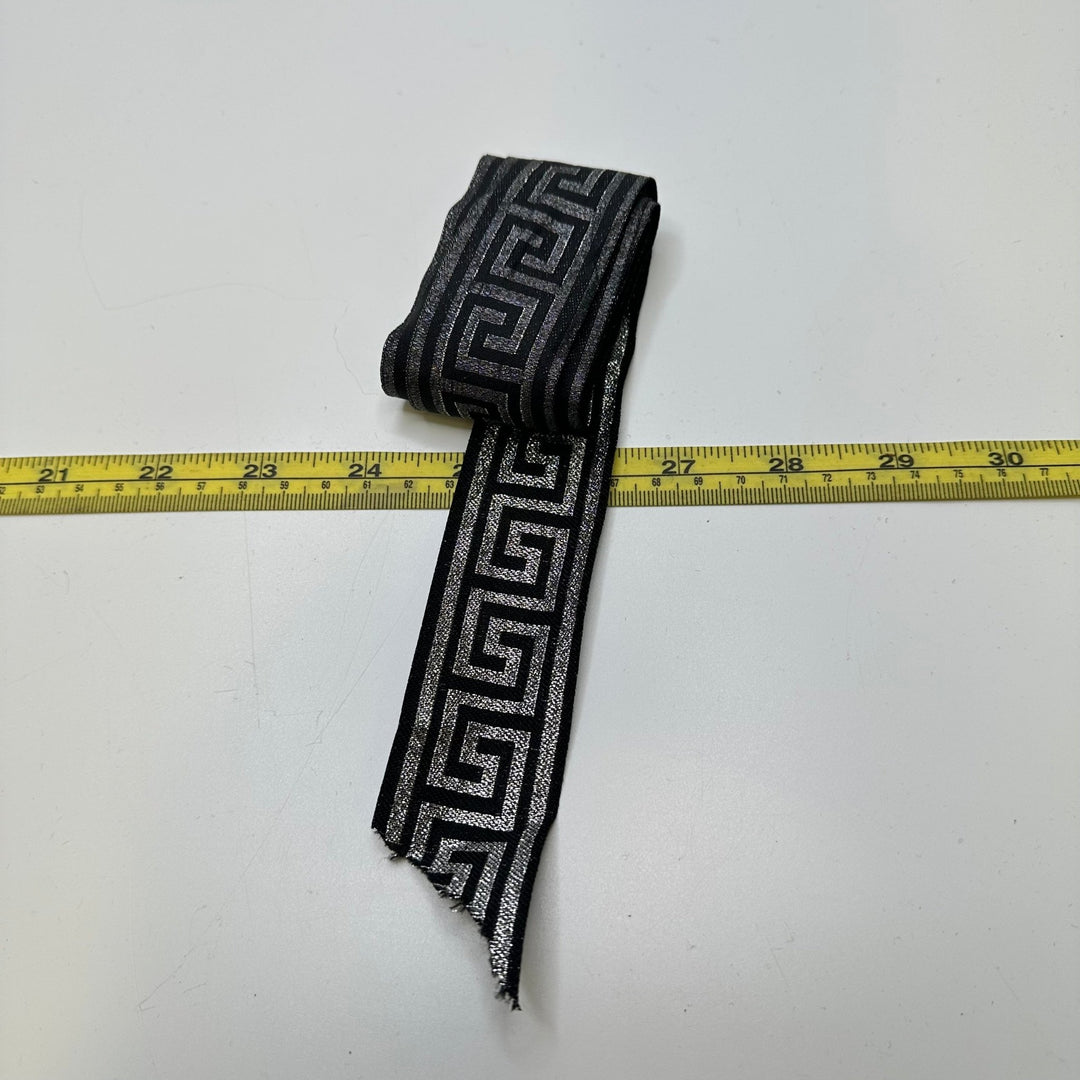 1 ½" (38mm) Tape Trim - Black/Silver - 3M Bundle - True Deadstock supplies Fabric by private - Sustainable Textile | FABCYCLE