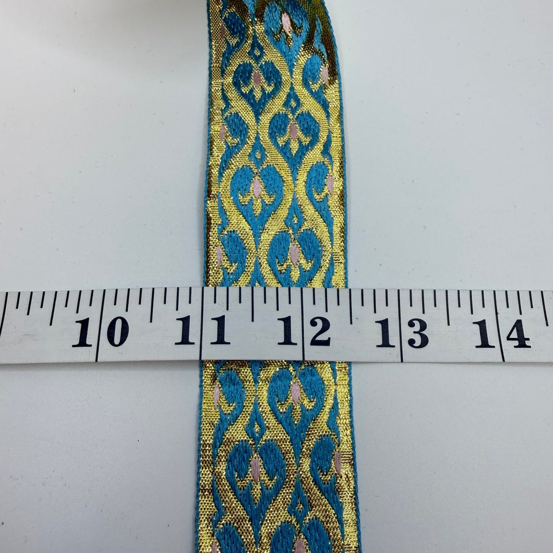 1 ½" (38mm) Tape Trim - Blue/Gold - 5M Bundle - True Deadstock supplies Fabric by private - Sustainable Textile | FABCYCLE