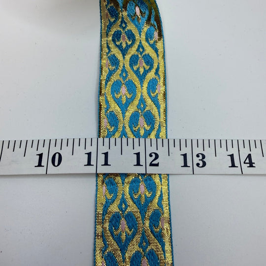 1 ½" (38mm) Tape Trim - Blue/Gold - 5M Bundle - True Deadstock supplies Fabric by private - Sustainable Textile | FABCYCLE