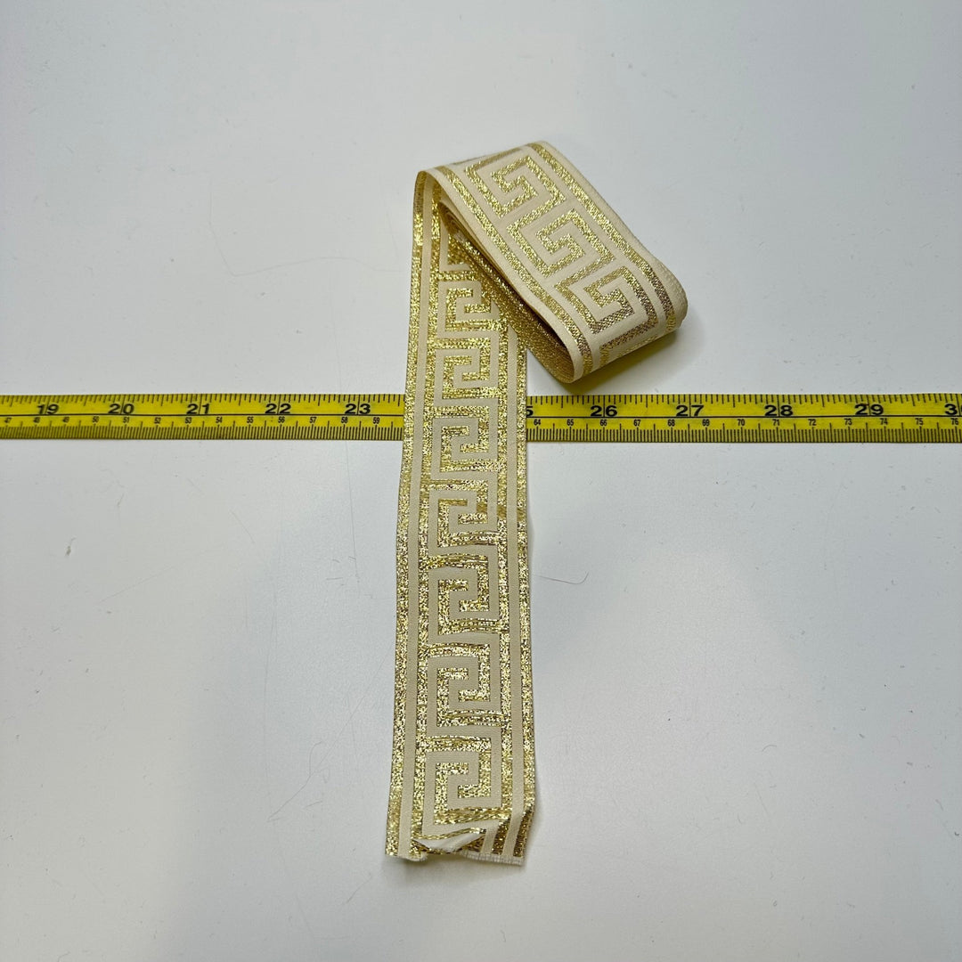 1 ½" (38mm) Tape Trim - Gold/Cream - 2.4M Bundle - True Deadstock supplies Fabric by private - Sustainable Textile | FABCYCLE