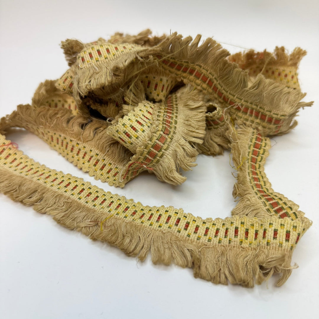 1 ½" (38mm) Vintage Fringe Tape Trim - Cream Multi - 3.4M Bundle - True Deadstock supplies Fabric by private - Sustainable Textile | FABCYCLE