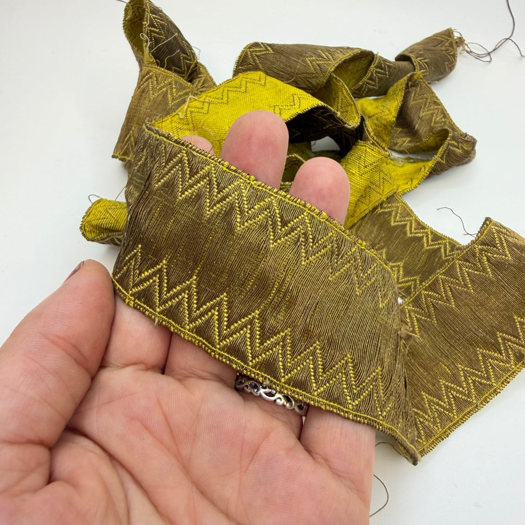 1 ½" (38mm) Vintage Tape Trim - Dark Gold/Yellow - 3M Bundle - True Deadstock supplies Fabric by private - Sustainable Textile | FABCYCLE