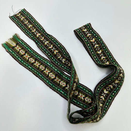 1 ½" (38mm) Vintage Tape Trim - Green Multi - 1M Bundle - True Deadstock supplies Fabric by private - Sustainable Textile | FABCYCLE