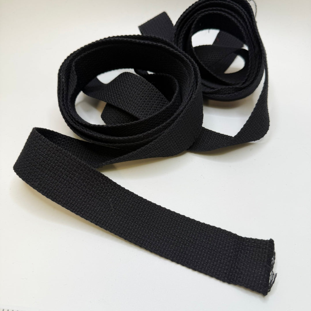 1 ½" (38mm) Webbing Trim - Black - 5M Bundle - True Deadstock supplies Fabric by private - Sustainable Textile | FABCYCLE