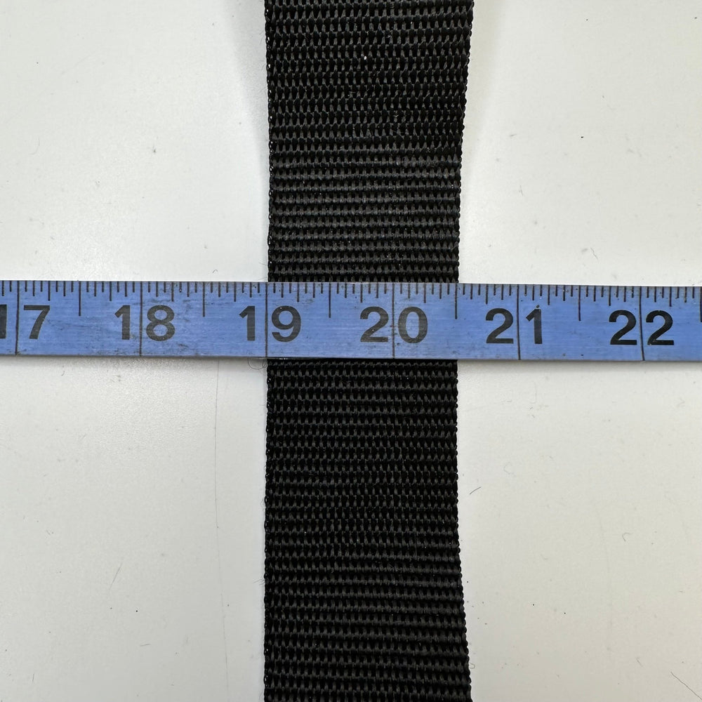 1 ½" (38mm) Webbing Trim - Black - Roll - True Deadstock supplies Fabric by private - Sustainable Textile | FABCYCLE