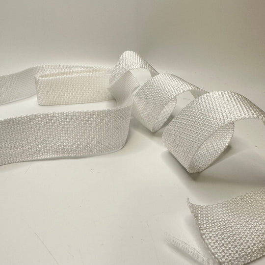 1 ½" (38mm) Webbing Trim - White - 2M Bundle - True Deadstock supplies Fabric by private - Sustainable Textile | FABCYCLE