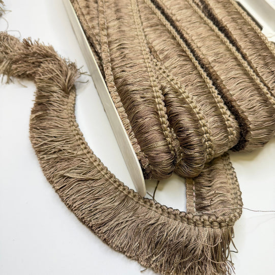 1 ¾" (44mm) Fringe Trim - Light Beige - 1M - True Deadstock supplies Fabric by private - Sustainable Textile | FABCYCLE