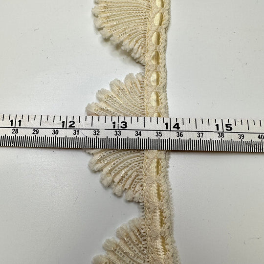 1 ¾" (44mm) Vintage Lace Trim - Dark Cream - 3M Bundle - True Deadstock supplies Fabric by private - Sustainable Textile | FABCYCLE