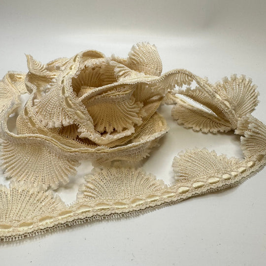 1 ¾" (44mm) Vintage Lace Trim - Dark Cream - 3M Bundle - True Deadstock supplies Fabric by private - Sustainable Textile | FABCYCLE