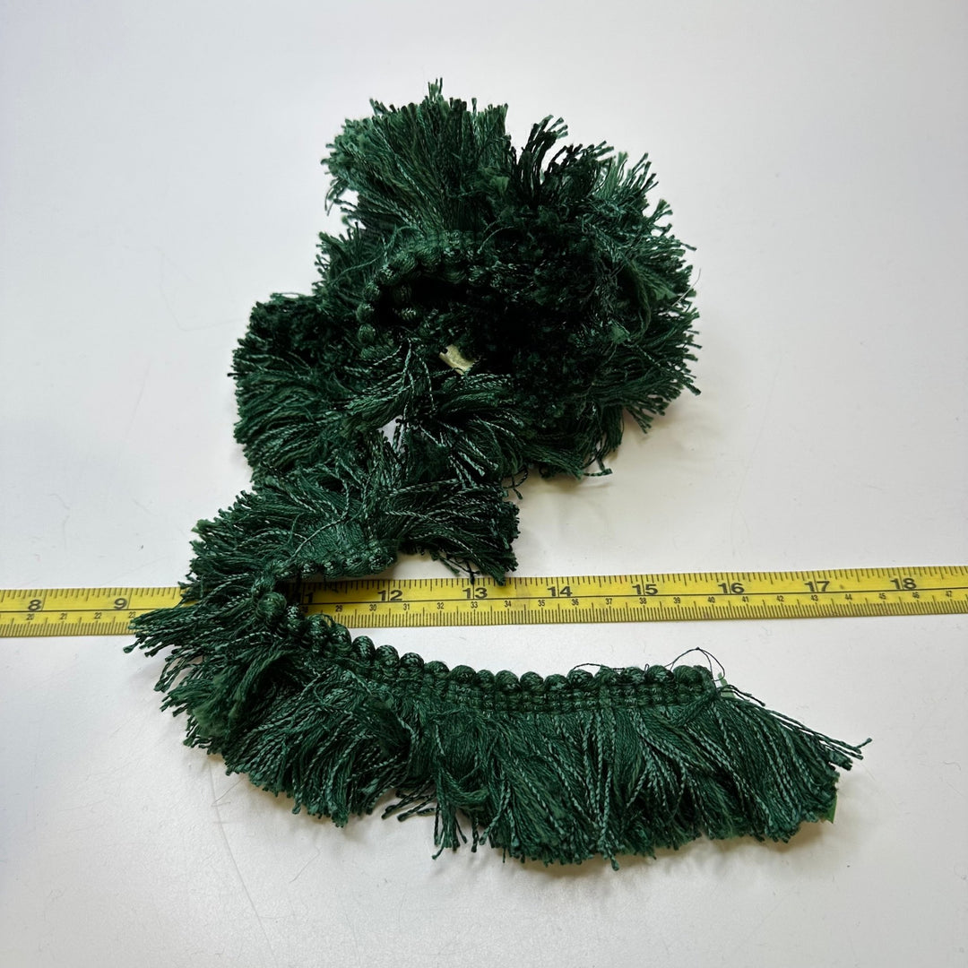 1 ¾" (45mm) Vintage Fringe Tape Trim - Green - 1M Bundle - True Deadstock supplies Fabric by private - Sustainable Textile | FABCYCLE
