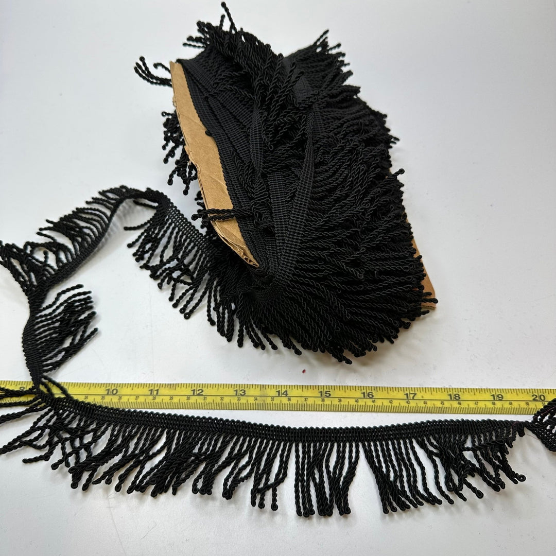 1 ⅞" (48mm) Fringe Tape Trim - Black - 1M - True Deadstock supplies Fabric by private - Sustainable Textile | FABCYCLE