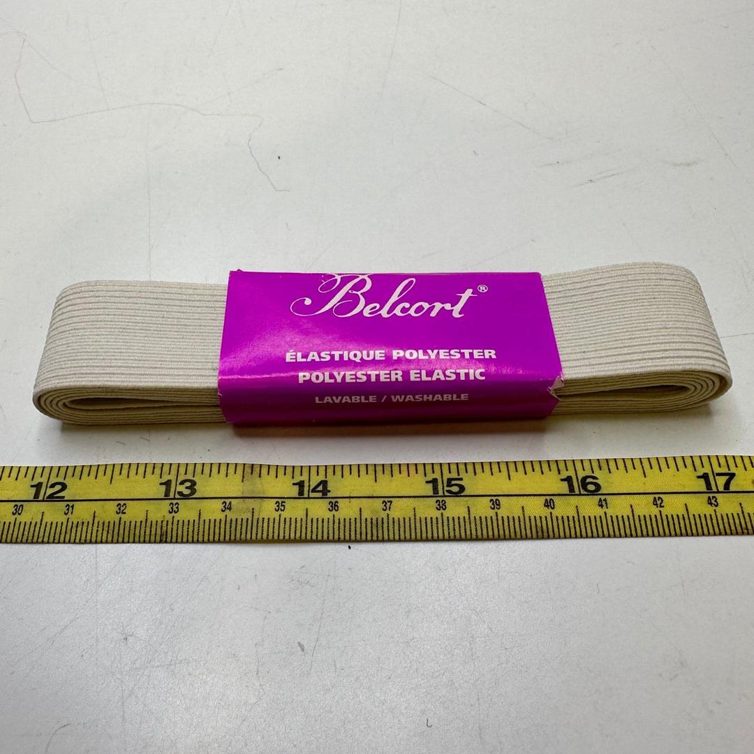 1" Braided Elastic - Cream - 2M Bundle - True Deadstock supplies Fabric by private - Sustainable Textile | FABCYCLE