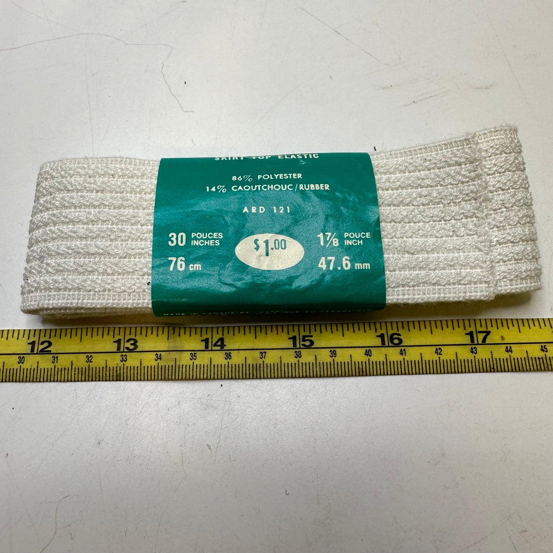 1 ⅞" Braided Elastic - White - 0.75M Bundle - True Deadstock supplies Fabric by private - Sustainable Textile | FABCYCLE