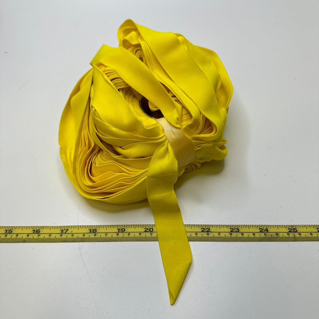 1" Continuous Knit Bias Tape - Yellow - Roll - True Deadstock supplies Fabric by private - Sustainable Textile | FABCYCLE