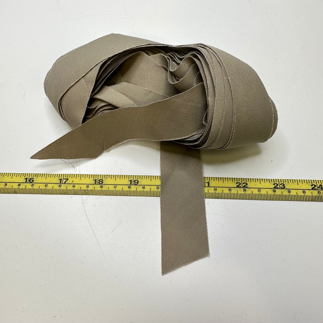 1 ⅐" Continuous Woven Bias Tape - Beige - 20M Bundle - True Deadstock supplies Fabric by private - Sustainable Textile | FABCYCLE