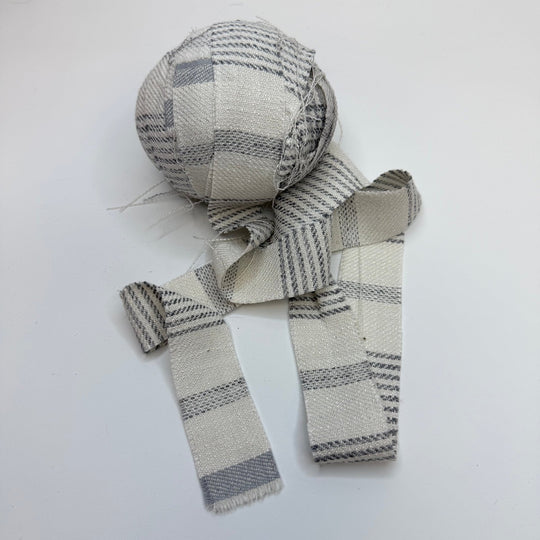 1 ¼" Continuous Woven Bias Tape - Grey/White - Roll - True Deadstock supplies Fabric by private - Sustainable Textile | FABCYCLE