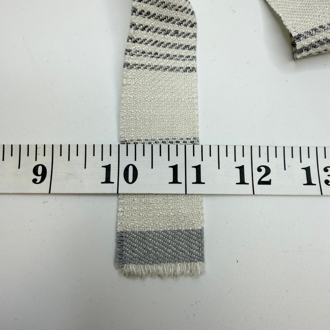1 ¼" Continuous Woven Bias Tape - Grey/White - Roll - True Deadstock supplies Fabric by private - Sustainable Textile | FABCYCLE