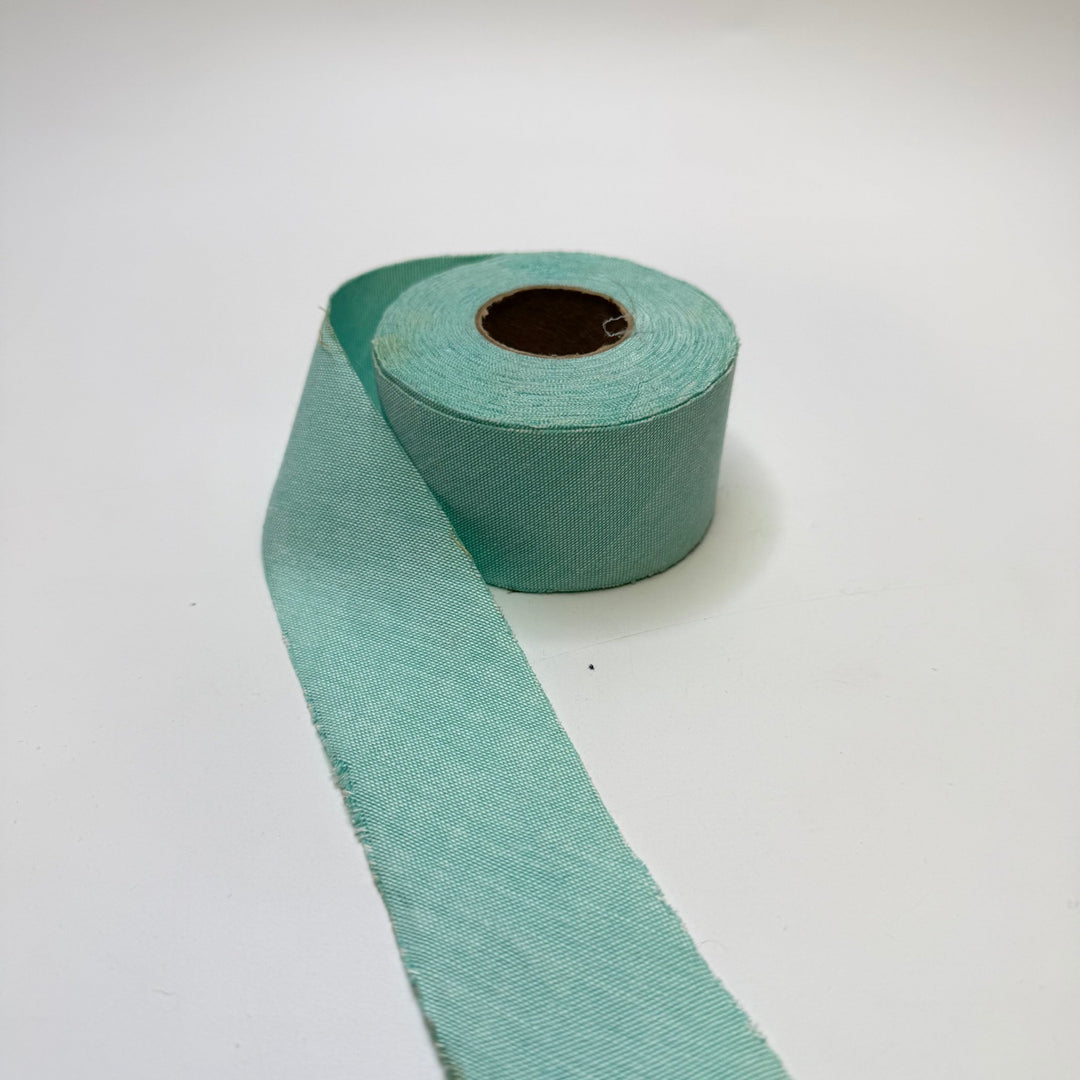 1 ¾" Continuous Woven Bias Tape - Light Aqua Blue - Roll - True Deadstock supplies Fabric by private - Sustainable Textile | FABCYCLE