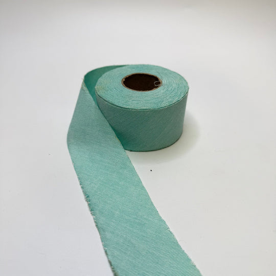 1 ¾" Continuous Woven Bias Tape - Light Aqua Blue - Roll - True Deadstock supplies Fabric by private - Sustainable Textile | FABCYCLE