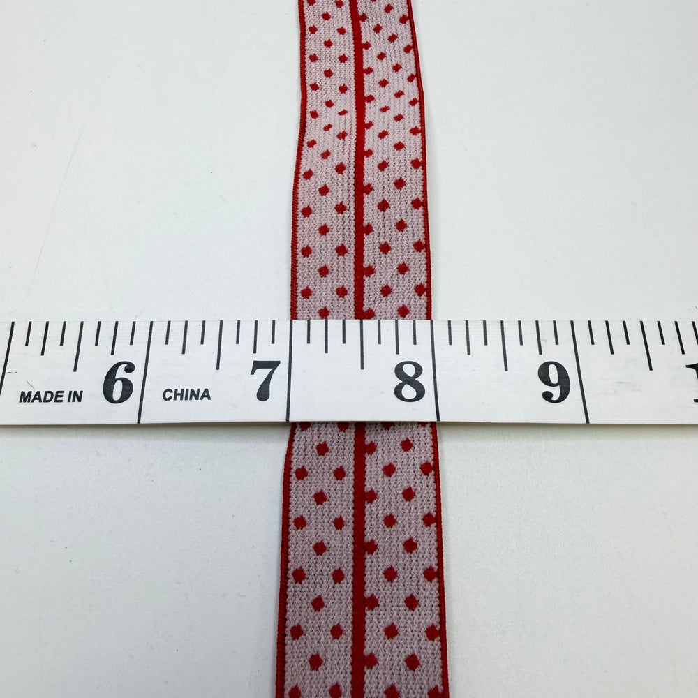 1" Foldover Elastic - Red/White - 1.8M Bundle - True Deadstock supplies Fabric by private - Sustainable Textile | FABCYCLE