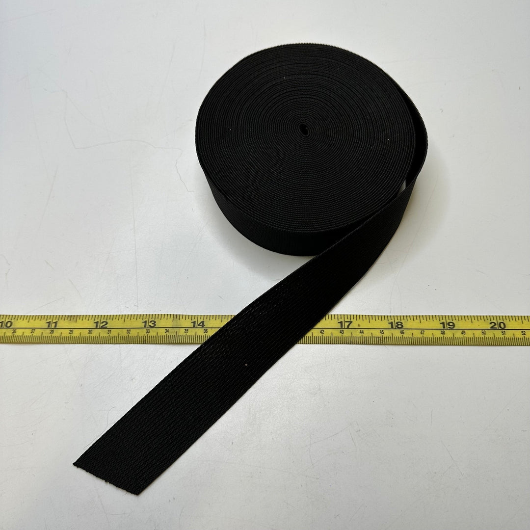 1 ¼" Knitted Elastic - Black - 20M Roll - True Deadstock supplies Fabric by private - Sustainable Textile | FABCYCLE