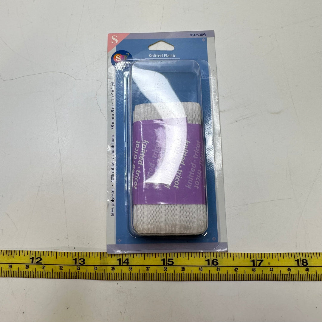 1 ½" Knitted Elastic - White - 0.9M Bundle - True Deadstock supplies Fabric by private - Sustainable Textile | FABCYCLE