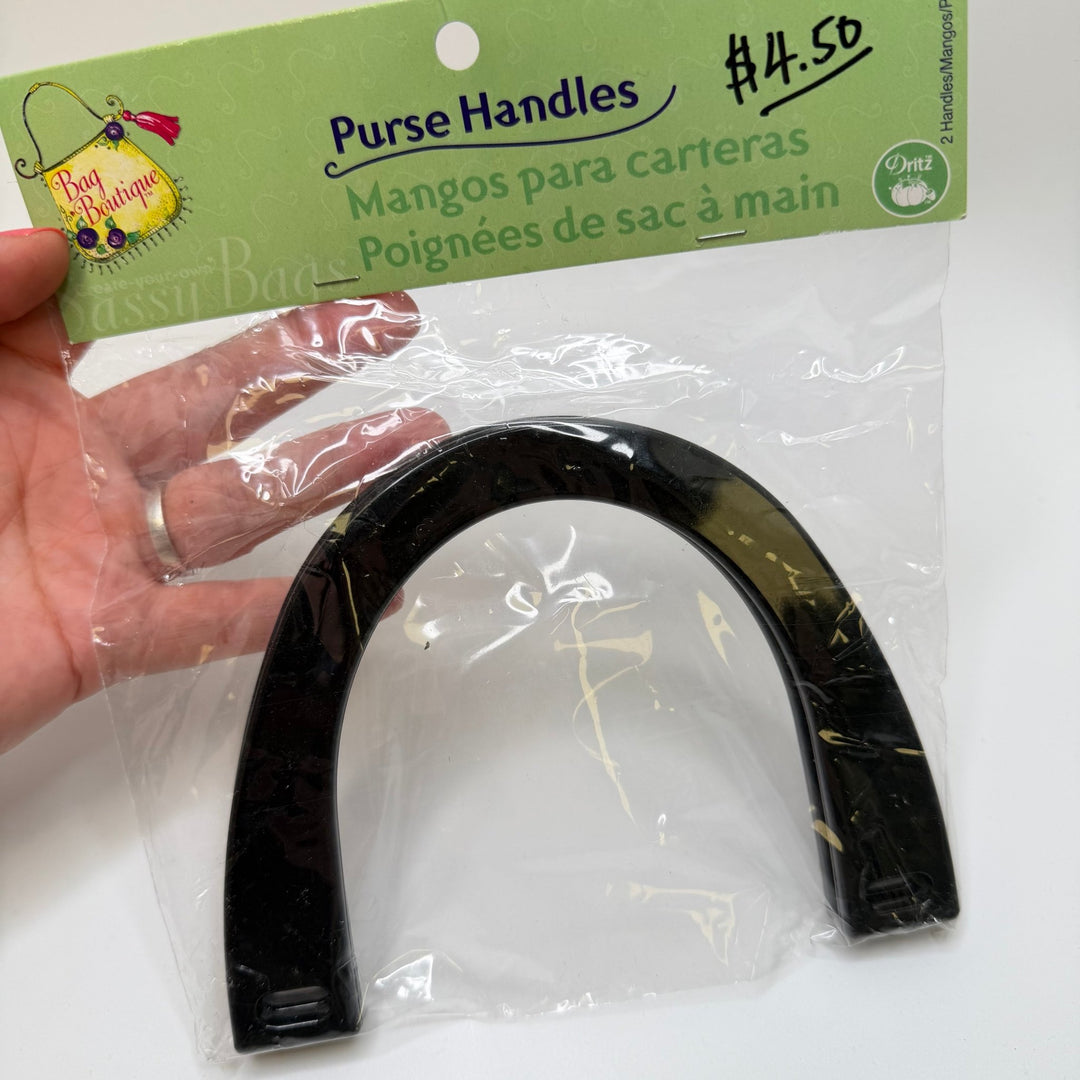1 Pair Purse Handles - Black - 2 Pack - True Deadstock supplies Fabric by private - Sustainable Textile | FABCYCLE