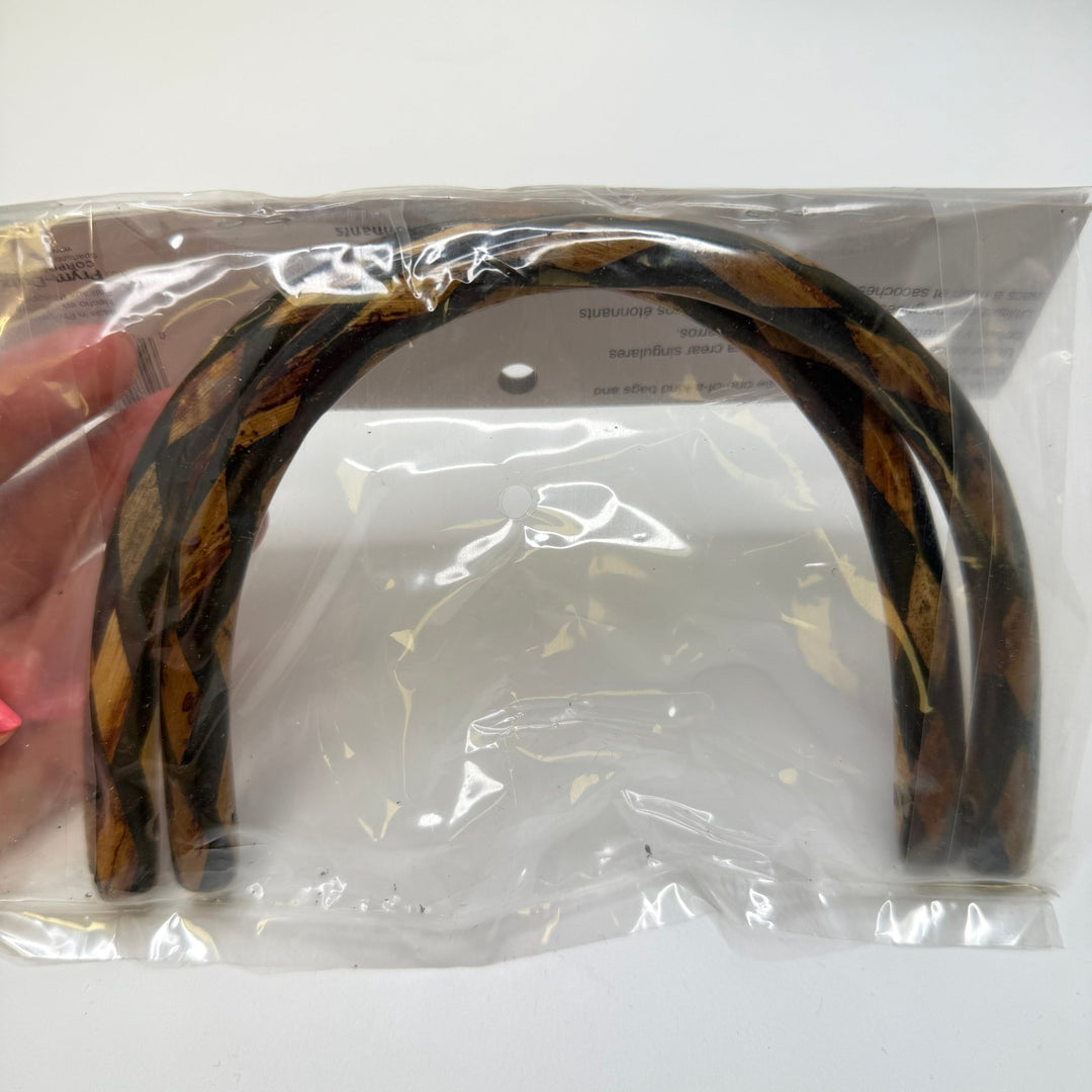 1 Pair Purse Handles - Black/Brown - 2 Pack - True Deadstock supplies Fabric by private - Sustainable Textile | FABCYCLE