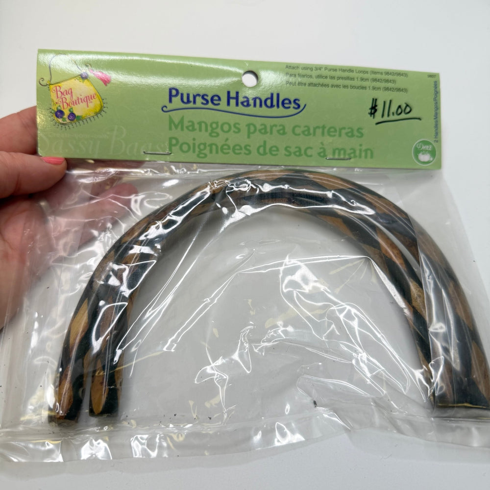 1 Pair Purse Handles - Black/Brown - 2 Pack - True Deadstock supplies Fabric by private - Sustainable Textile | FABCYCLE