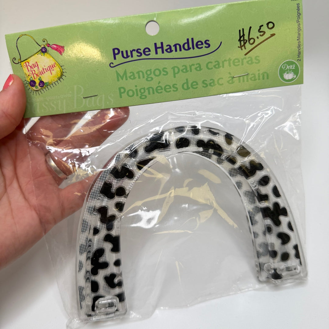 1 Pair Purse Handles - Black/White - 2 Pack - True Deadstock supplies Fabric by private - Sustainable Textile | FABCYCLE