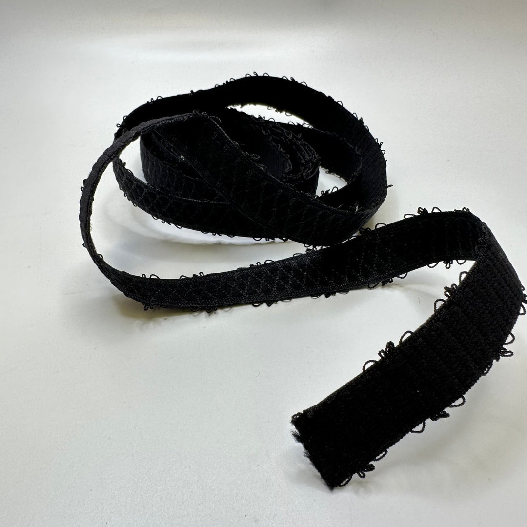 1" Plush-Back Elastic - Black - Bundles - True Deadstock supplies Fabric by private - Sustainable Textile | FABCYCLE