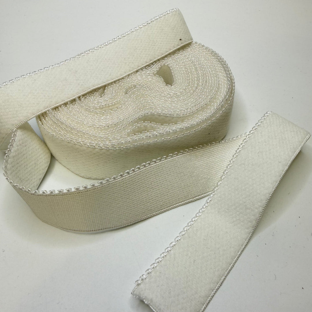 1" Plush - Back Elastic - Off White - 3.5M Bundle - True Deadstock supplies Fabric by private - Sustainable Textile | FABCYCLE