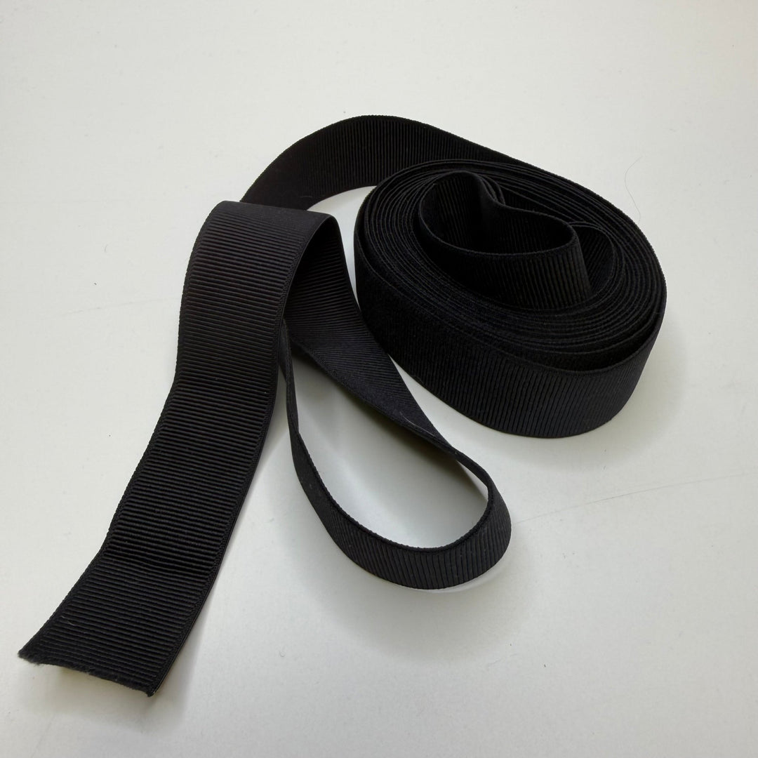 1" Ribbed Non - Roll Elastic - Black - 2.75M Bundle - True Deadstock supplies Fabric by private - Sustainable Textile | FABCYCLE
