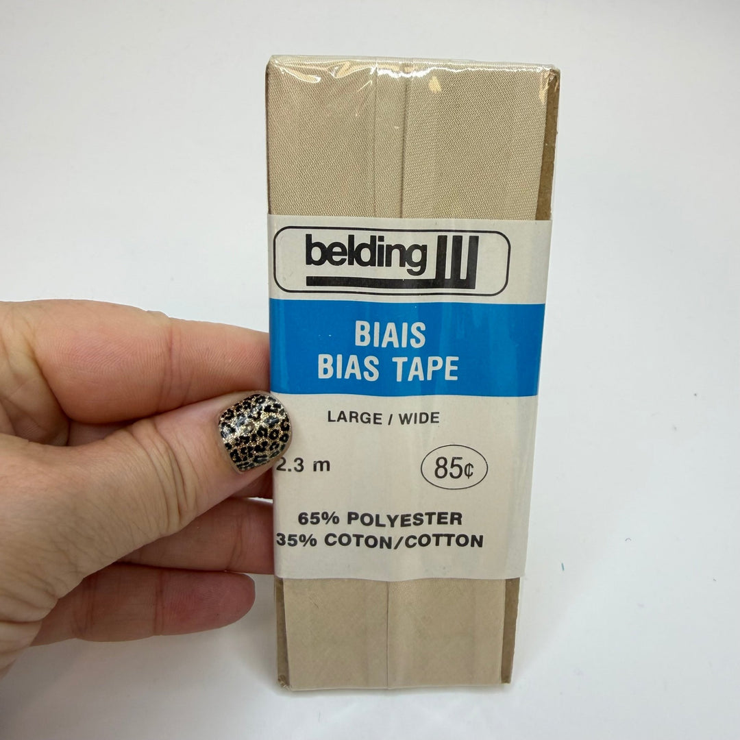 1" Single Fold Woven Belding Bias Tape - Light Beige - 2.3M Package - True Deadstock supplies Fabric by private - Sustainable Textile | FABCYCLE