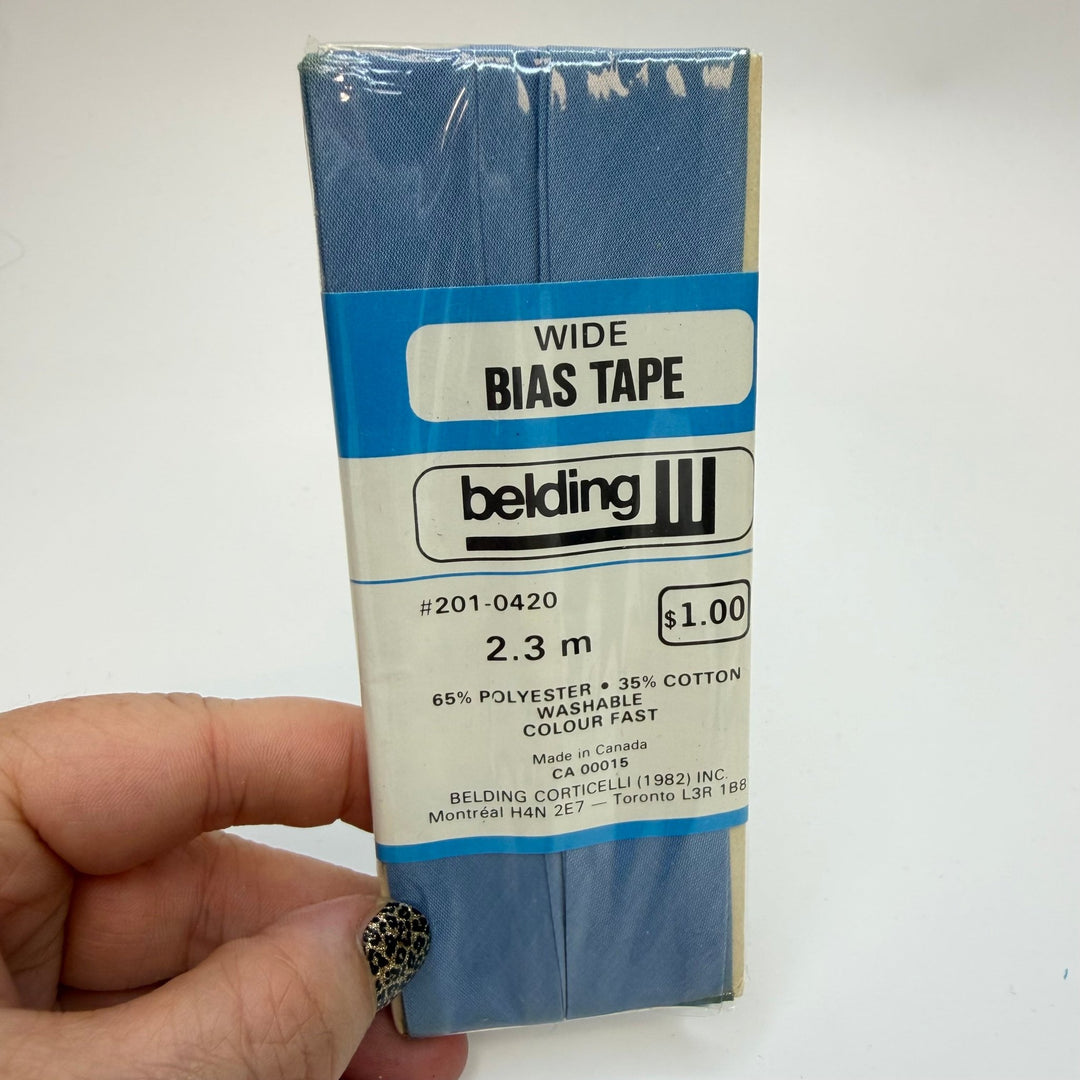 1" Single Fold Woven Belding Bias Tape - Light Blue - 2.3M Package - True Deadstock supplies Fabric by private - Sustainable Textile | FABCYCLE