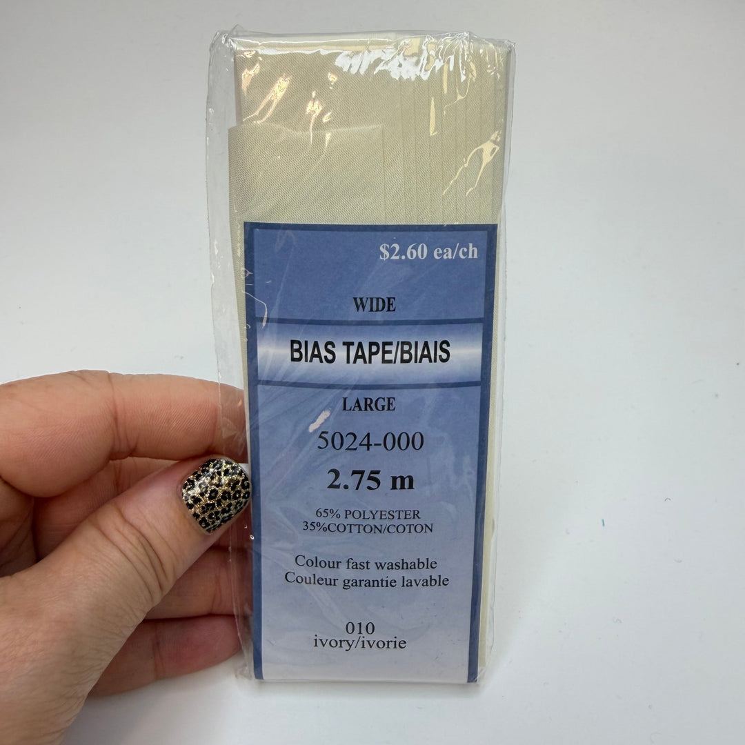 1" Single Fold Woven Bias Tape - Cream - 2.75M Package - True Deadstock supplies Fabric by private - Sustainable Textile | FABCYCLE
