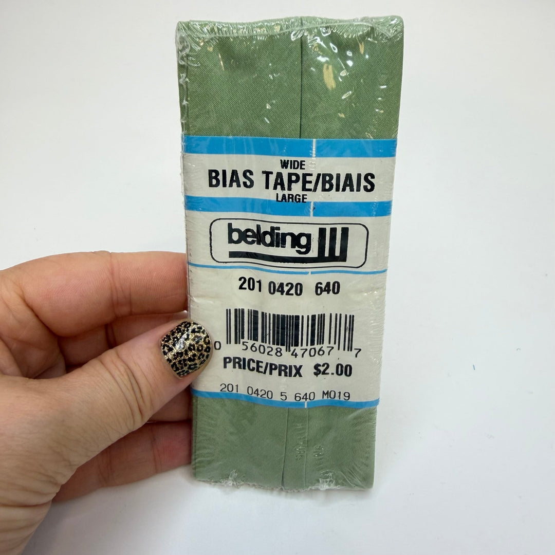 1" Single Fold Woven Bias Tape - Light Green - 2.75M Package - True Deadstock supplies Fabric by private - Sustainable Textile | FABCYCLE
