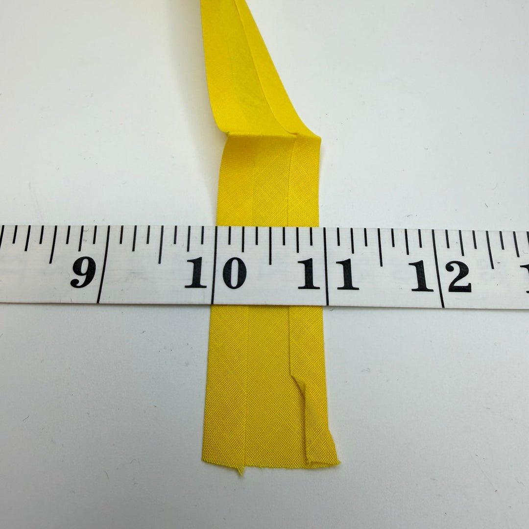 1" Single Fold Woven Bias Tape - Yellow - 3.5M Bundle - True Deadstock supplies Fabric by private - Sustainable Textile | FABCYCLE