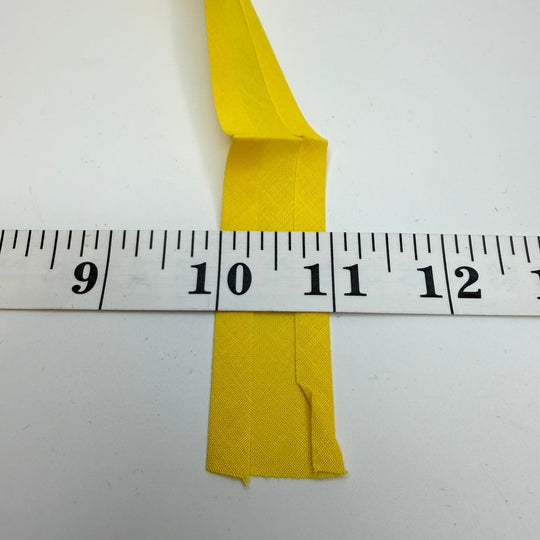 1" Single Fold Woven Bias Tape - Yellow - 3.5M Bundle - True Deadstock supplies Fabric by private - Sustainable Textile | FABCYCLE
