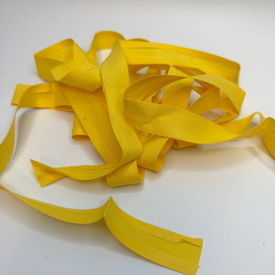 1" Single Fold Woven Bias Tape - Yellow - 3.5M Bundle - True Deadstock supplies Fabric by private - Sustainable Textile | FABCYCLE