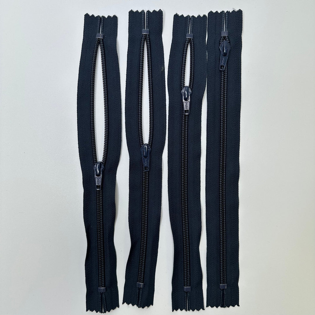 10" YKK Coil Zipper - Closed End - Dark Navy - 4 Pack - True Deadstock supplies Fabric by private - Sustainable Textile | FABCYCLE