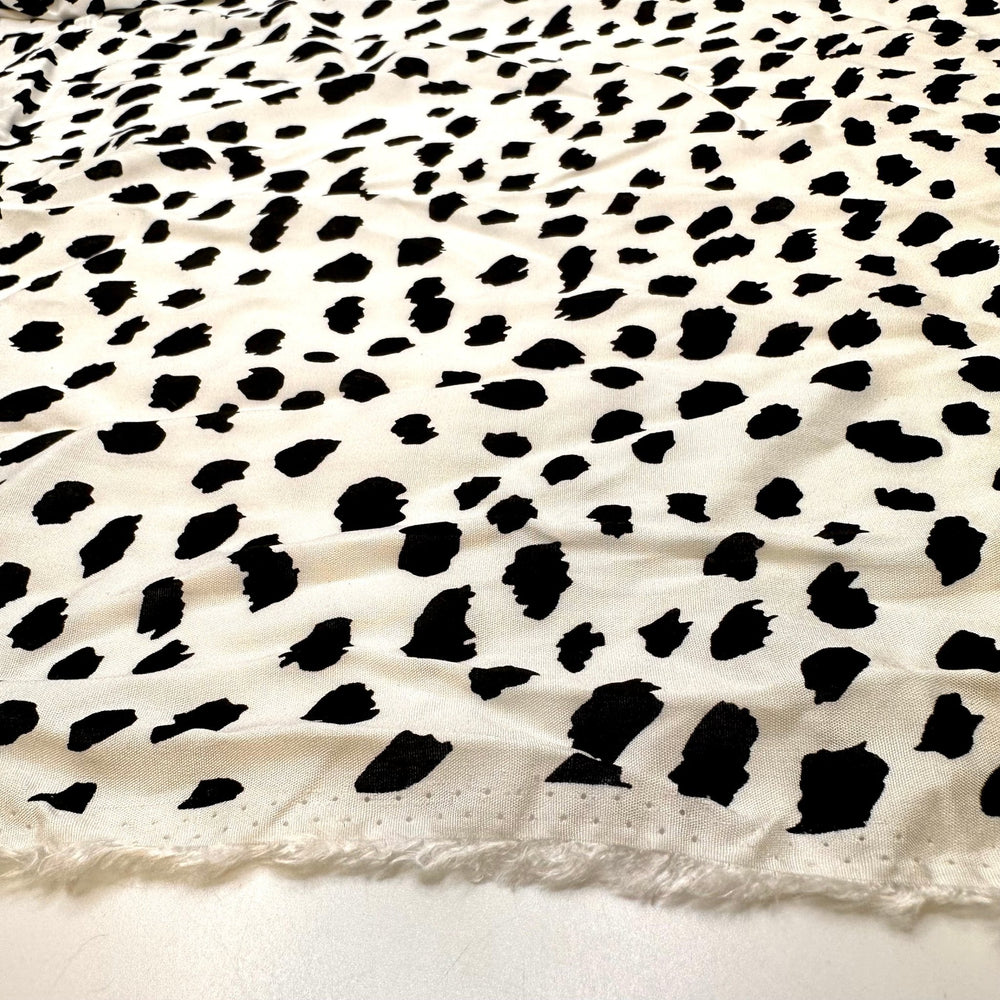 101 Dalmatians - Rayon Woven - White/Black Animal Print - 4.85M Bundle - True Deadstock fabric Fabric by private - Sustainable Textile | FABCYCLE