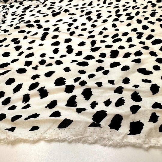 101 Dalmatians - Rayon Woven - White/Black Animal Print - 4.85M Bundle - True Deadstock fabric Fabric by private - Sustainable Textile | FABCYCLE