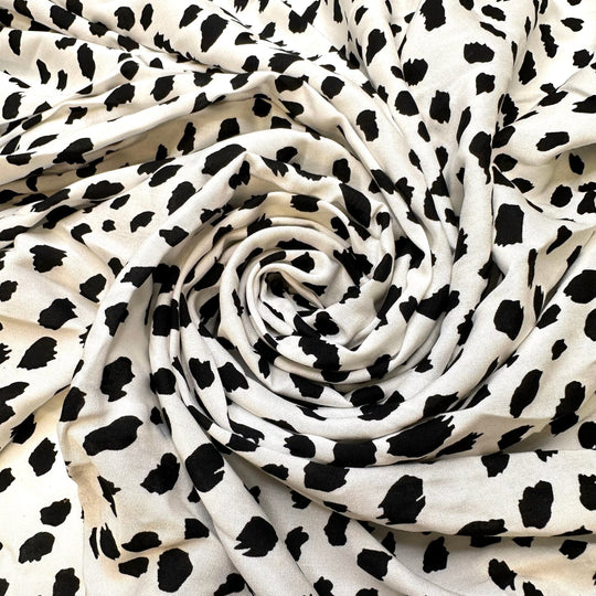 101 Dalmatians - Rayon Woven - White/Black Animal Print - 4.85M Bundle - True Deadstock fabric Fabric by private - Sustainable Textile | FABCYCLE