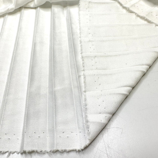 Hit Up The Tennis Courts - Pleated Fabric Polyester Blend Knit - White - 2.8M Bundle - FABCYCLE Deadstock and Sustainble Fabrics and Sewing Supplies