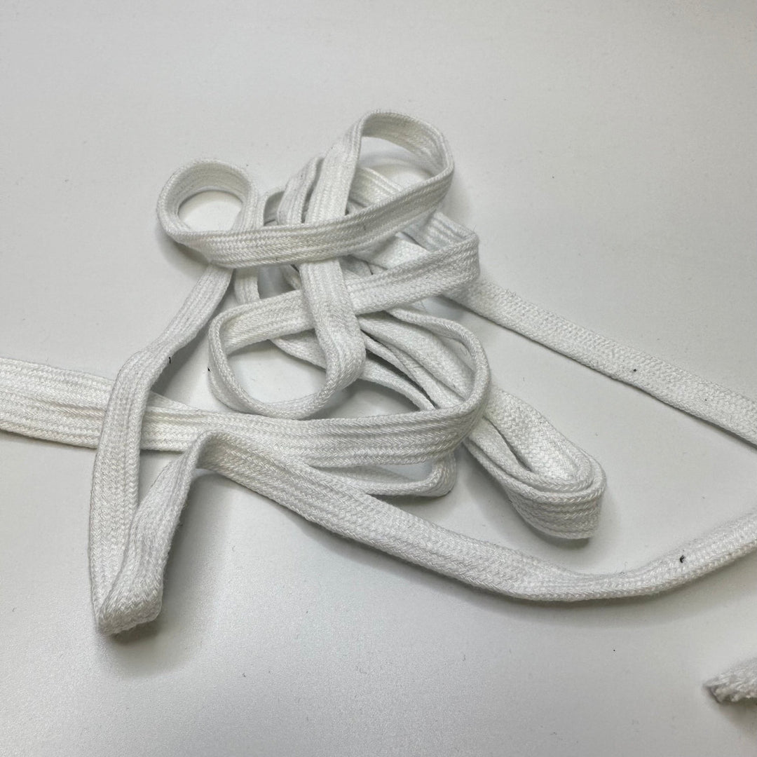 ⅜" (10mm) Coreless Braided Cording Trim - White - 2M Bundle - True Deadstock supplies Fabric by private - Sustainable Textile | FABCYCLE